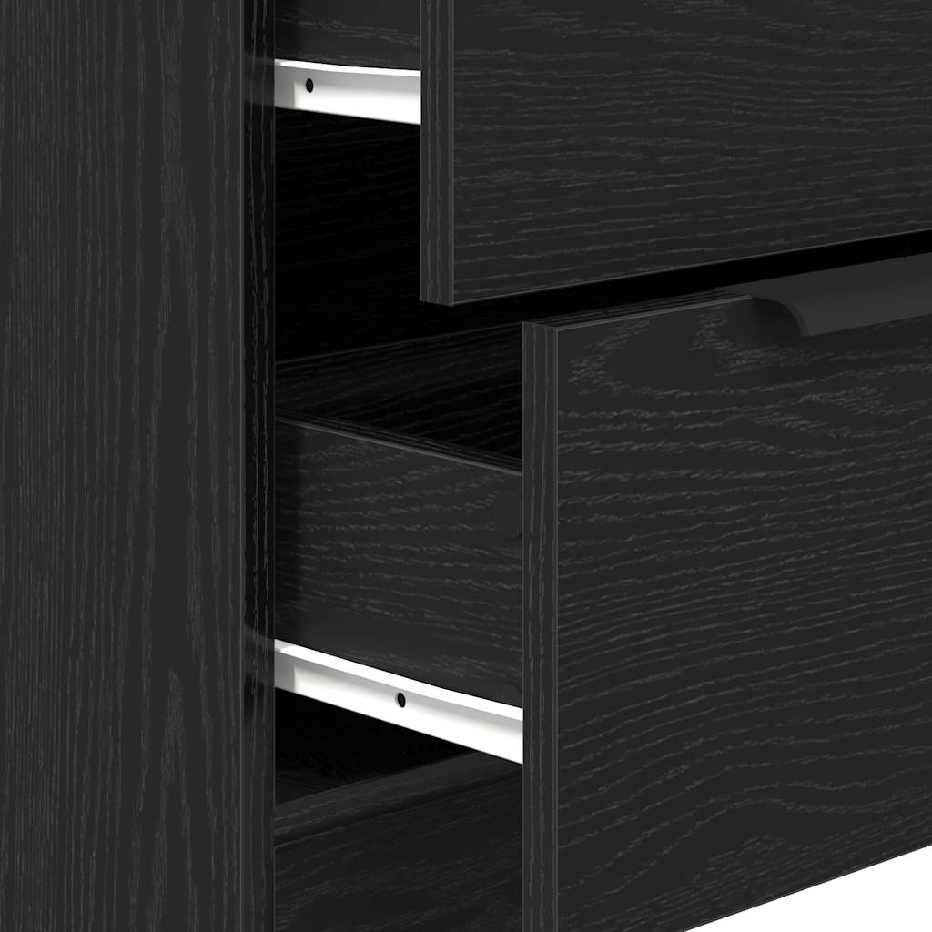 3-teilige Sideboards aus schwarzem Eichenholzwerkstoff
